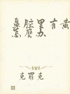 鼻腔里有黄鼻涕怎么办