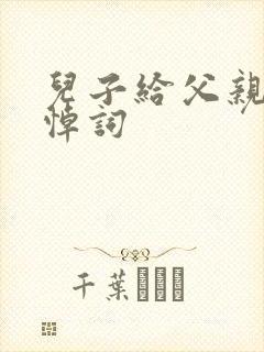 儿子给父亲的追悼词