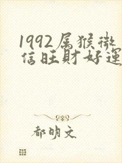 1992属猴微信旺财好运网名