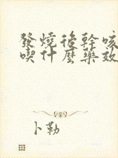 发烧后干咳无痰吃什么药效果最好