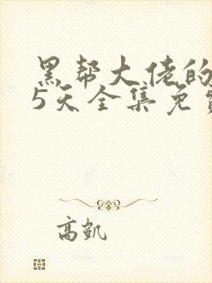 黑帮大佬的365天全集免费