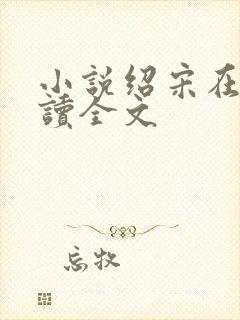 小说绍宋在线阅读全文封面