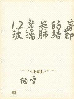 1.2厘米的磨玻璃肺结节怎么办