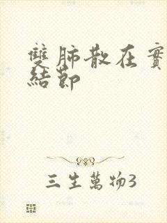 双肺散在实性微结节