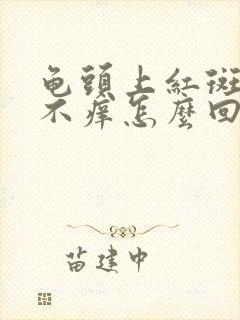 龟头上红斑不痛不痒怎么回事封面