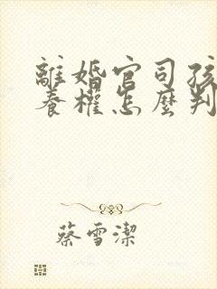 离婚官司孩子抚养权怎么判