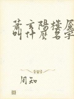 萧玄阳楼魇小说叫什么名字