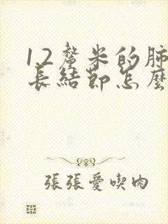 1.2厘米的肺长结节怎么办