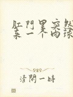 肛门里突然长出来一个肉球