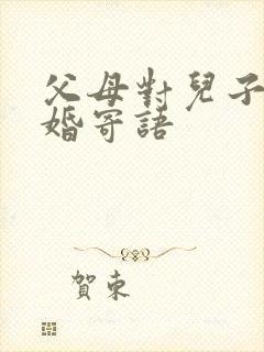 父母对儿子的新婚寄语封面