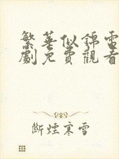 繁华似锦电视剧剧免费观看全集封面