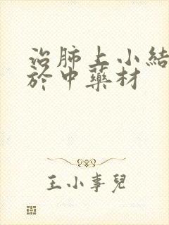 治肺上小结节散於中药材封面