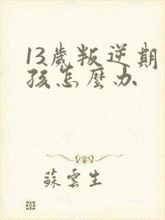 13岁叛逆期男孩怎么办封面