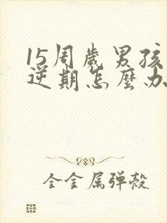 15周岁男孩叛逆期怎么办封面