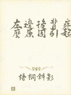 左边后背疼是什么原因引起的女性封面