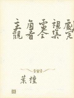 主角电视剧免费观看全集完整版高清