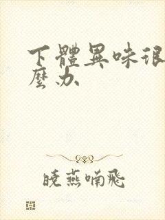 下体异味很重怎么办封面