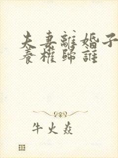 夫妻离婚子女抚养权归谁