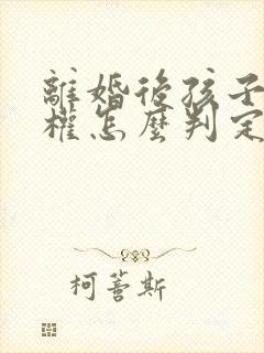 离婚后孩子抚养权怎么判定