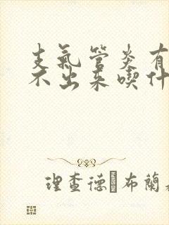 支气管炎有痰咳不出来吃什么药