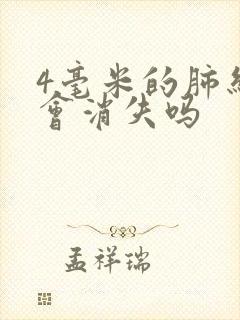 4毫米的肺结节会消失吗