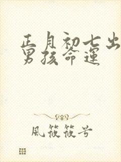 正月初七出生的男孩命运