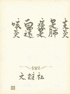 咳白痰是支气管炎还是肺炎封面