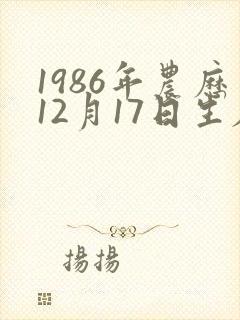 1986年农历12月17日生辰八字