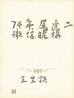 74年属虎二字微信昵称