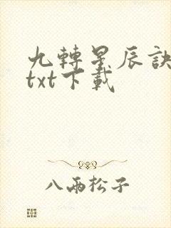 九转星辰诀全本txt下载