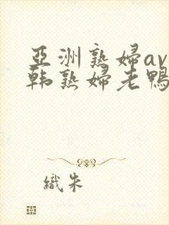 亚洲熟妇av日韩熟妇老鸭窝