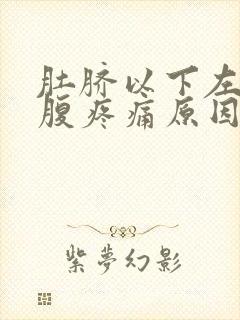 肚脐以下左侧小腹疼痛原因封面