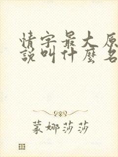 情字最大原著小说叫什么名字啊