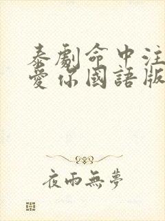 泰剧命中注定我爱你国语版免费封面