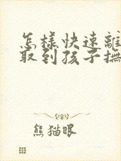 怎样快速离婚争取到孩子抚养权