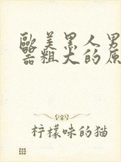 欧美黑人男子性器粗大的原因封面