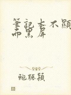 笔记本不显示桌面黑屏封面