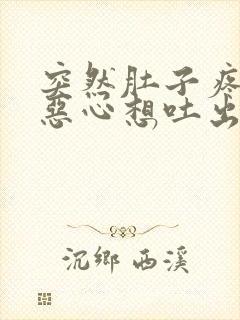 突然肚子疼头晕恶心想吐出虚汗是怎么回事