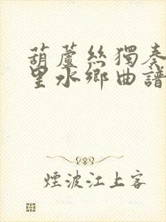 葫芦丝独奏曲梦里水乡曲谱封面