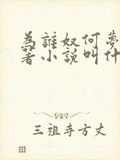 为谁奴何梦蓉原著小说叫什么名字