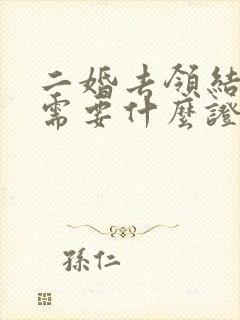 二婚去领结婚证需要什么证件