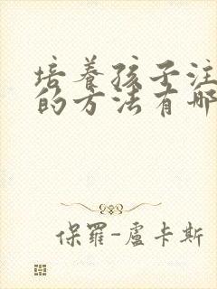 培养孩子注意力的方法有哪些