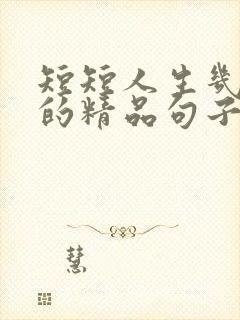 短短人生几十年的精品句子