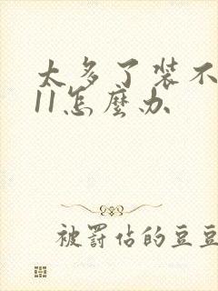 太多了装不下h11怎么办封面