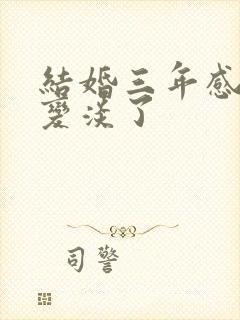 结婚三年感情就变淡了