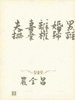 夫妻离婚男孩子抚养权归谁