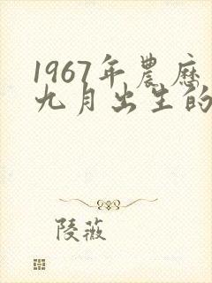 1967年农历九月出生的命运