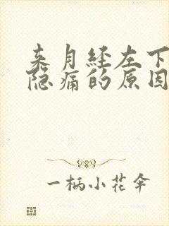 来月经左下腹部隐痛的原因女性封面