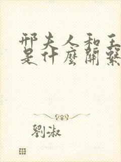 邢夫人和王夫人是什么关系