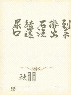 尿结石排到尿道口还没出来怎么办封面